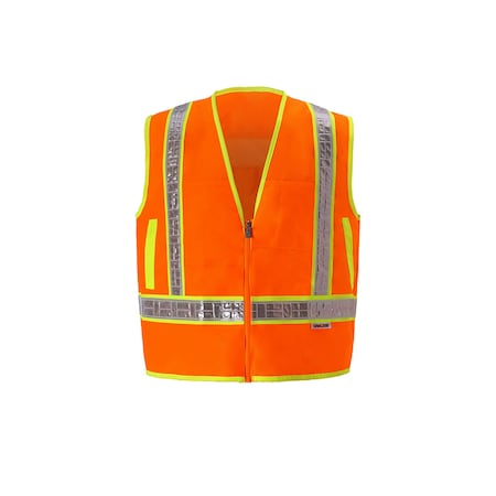 Zipper Front Oralite High Viz Vest, 2X-Large, Orange, Class 2